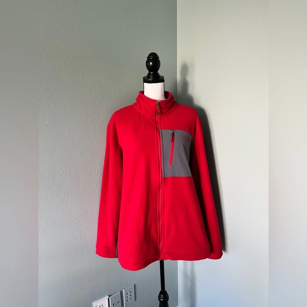 The North Face Men’s Red Fleece Full-Zip Jacket  Size XL